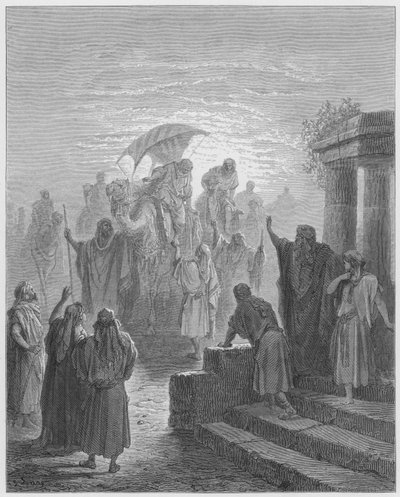 ギュスターヴ・ドール聖書：アイザックとリベカの出会い 作： Gustave Dore